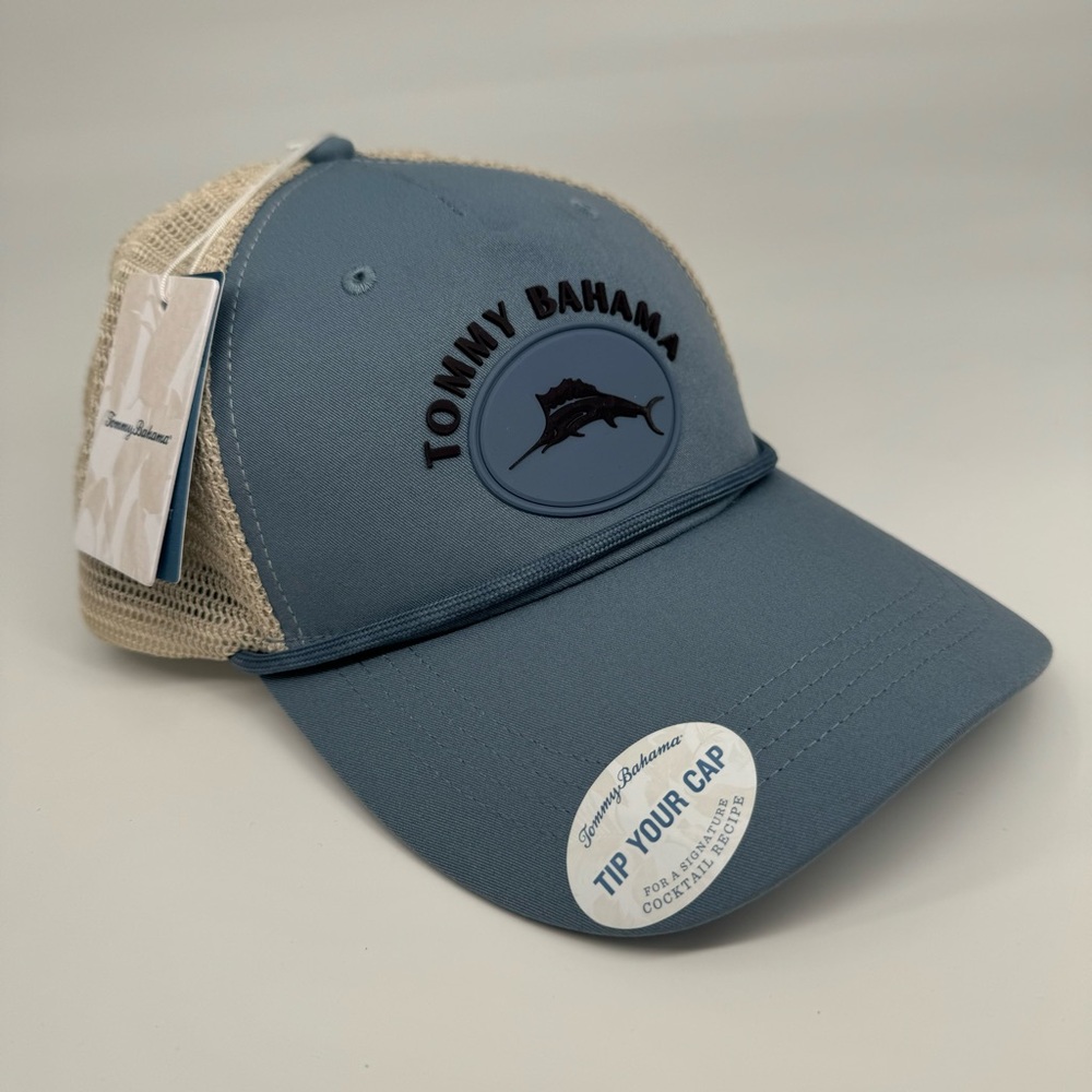 ommy Bahama Men’s “Tip Your Cap” Blue Black Adjustable Snap Back Cap NWT‎